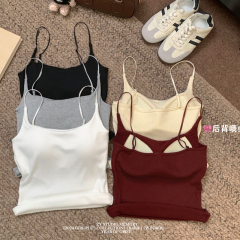 Actual shot of autumn and winter brushed warm and adjustable women's velvet thickened bottoming sling slimming thermal underwear