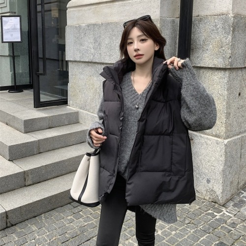 Real shot~Korean style warm bread vest 2024 autumn and winter new style loose outer cotton coat