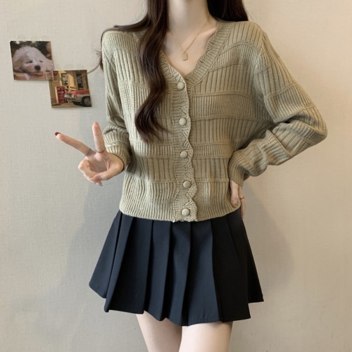 Xiaoxiangfeng knitted cardigan sweater for women spring and autumn new large size fat girl slimming high-end design top