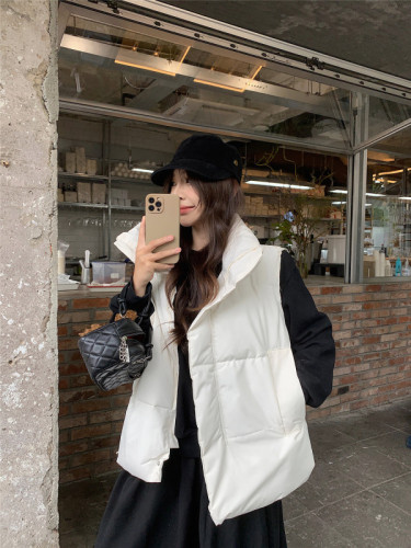 Real shot~Korean style warm bread vest 2024 autumn and winter new style loose outer cotton coat