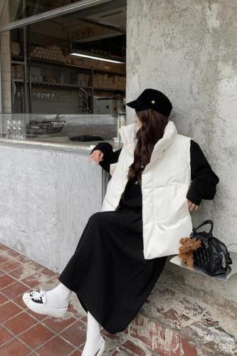 Real shot~Korean style warm bread vest 2024 autumn and winter new style loose outer cotton coat