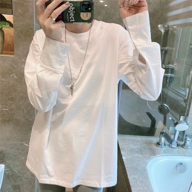 Official photo, bag collar, 95 cotton, 5 spandex, spring and autumn new mid-length T-shirt, women's long-sleeved trendy