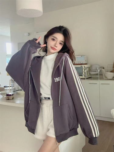 American style color-block baseball jacket, long sleeve, lined, thick, retro, loose, unisex, suitable for petite, versatile topcoat