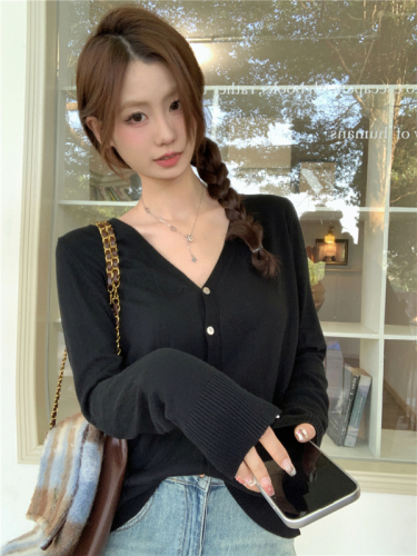 Actual shot ~ Spring, autumn and winter sweet, gentle and warm sun protection shirt, long-sleeved cardigan, core-spun yarn knitted sweater for women to wear outside