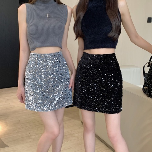 New style short skirt, stylish bling sequin skirt, slim and fashionable skirt for women