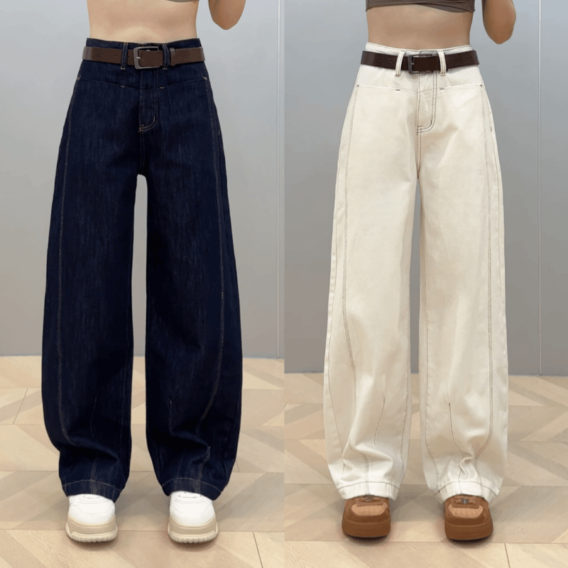 Official picture of wide-leg pants, slimming carrot jeans for women, early autumn new scimitar pants for fat mm, large size floor-length banana pants