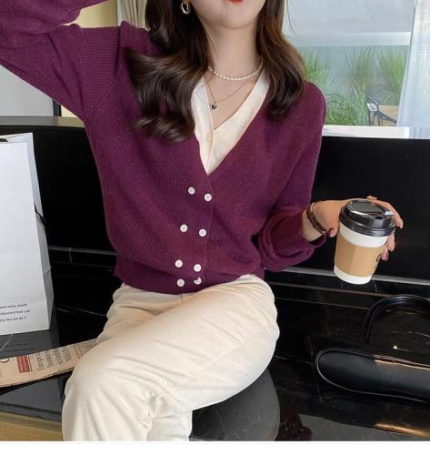 Early autumn new popular v-neck sweater bottoming shirt with autumn and winter long sleeves