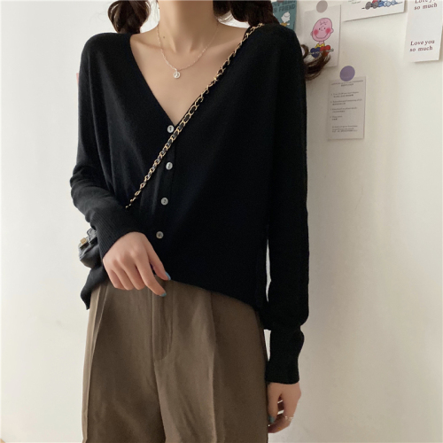 Actual shot ~ Spring, autumn and winter sweet, gentle and warm sun protection shirt, long-sleeved cardigan, core-spun yarn knitted sweater for women to wear outside