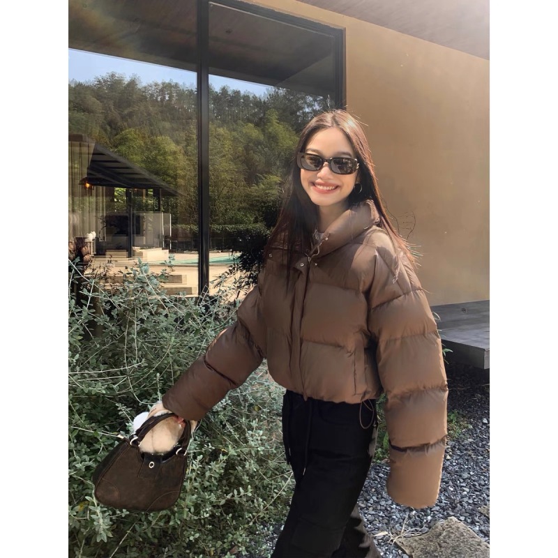 Short white duck down jacket women's winter bread coat