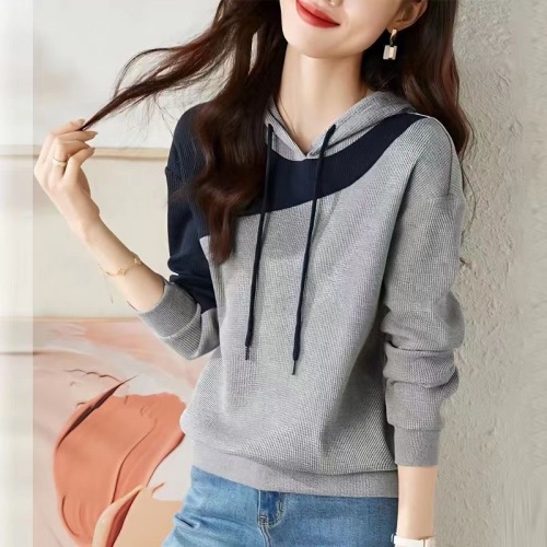 Retro-style slim hooded sweatshirt for women, niche high-end versatile top, spring and autumn style, fashionable jacket