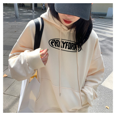 Autumn and winter velvet sweatshirt for women Korean style trendy student loose lazy style long-sleeved ins thickened top hooded jacket cec