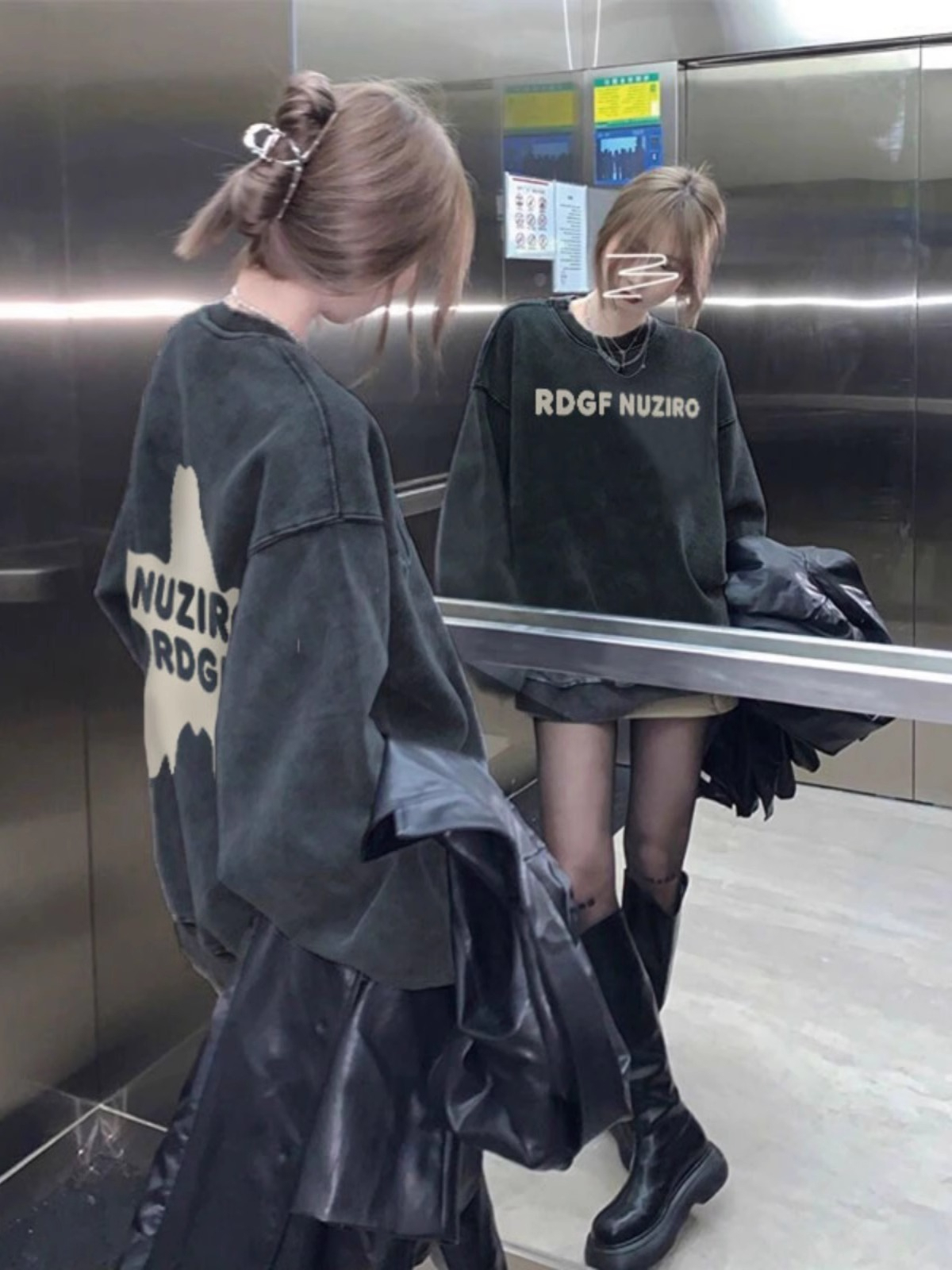 American style hoodie niche letter print autumn winter loose lazy long sleeve top for women
