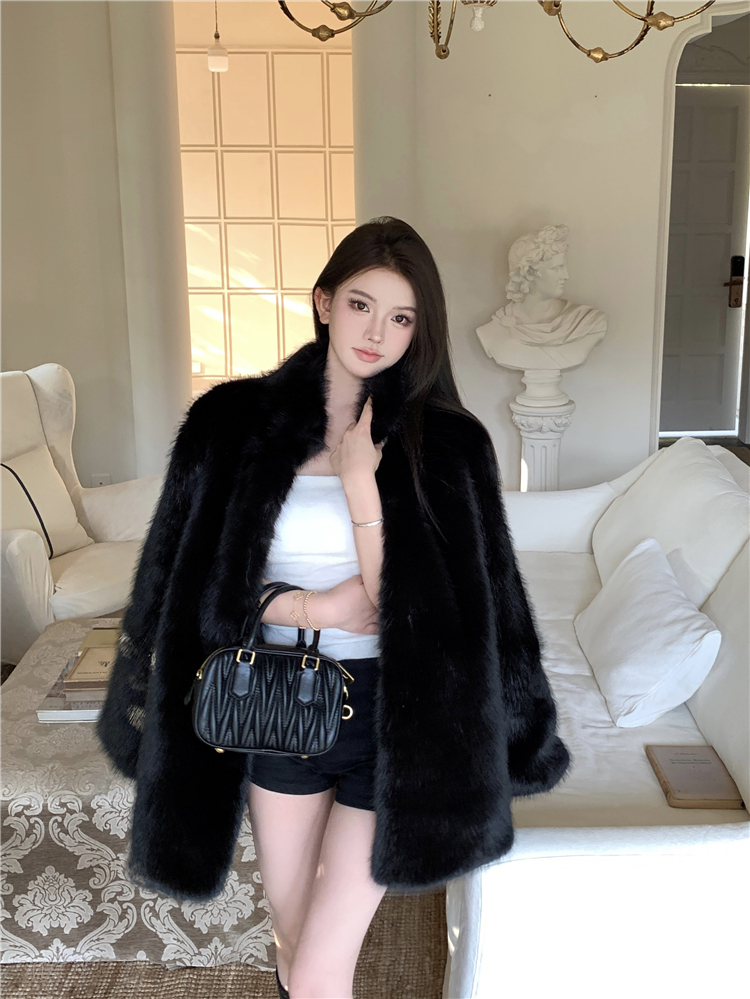 Real shot!  Fur one-piece imitation mink fur coat for women in autumn and winter imitation rex rabbit fur young style environmentally friendly fur