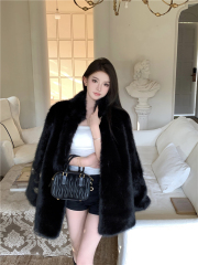 Real shot!  Fur one-piece imitation mink fur coat for women in autumn and winter imitation rex rabbit fur young style environmentally friendly fur