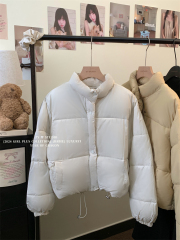 Real shot, real winter thick stand collar cotton jacket, short jacket, warm cotton jacket for women