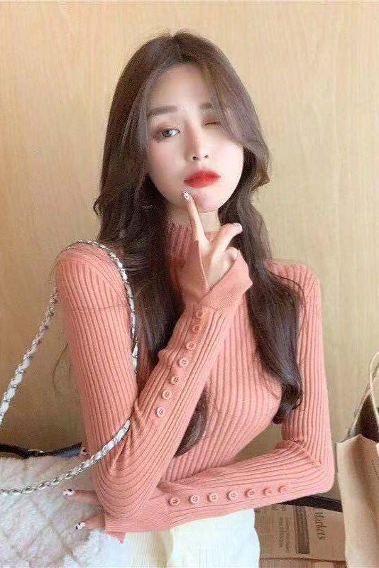 Internet celebrity style half turtleneck sweater for women with designer knitted bottoming shirt for women in autumn