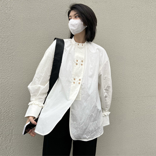 Early spring Korean tops, light and mature, new French shirts, niche and versatile white shirts for women in summer