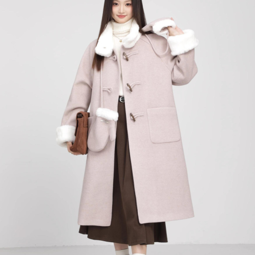 Christmas shirt 2024 winter new plush woolen coat for women Korean version loose and cute outer coat for women trendy