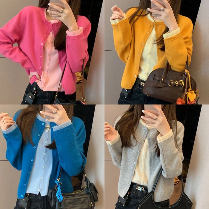 Internet celebrity heavy beading design sweater for women autumn and winter lazy style loose slim sweater slit top