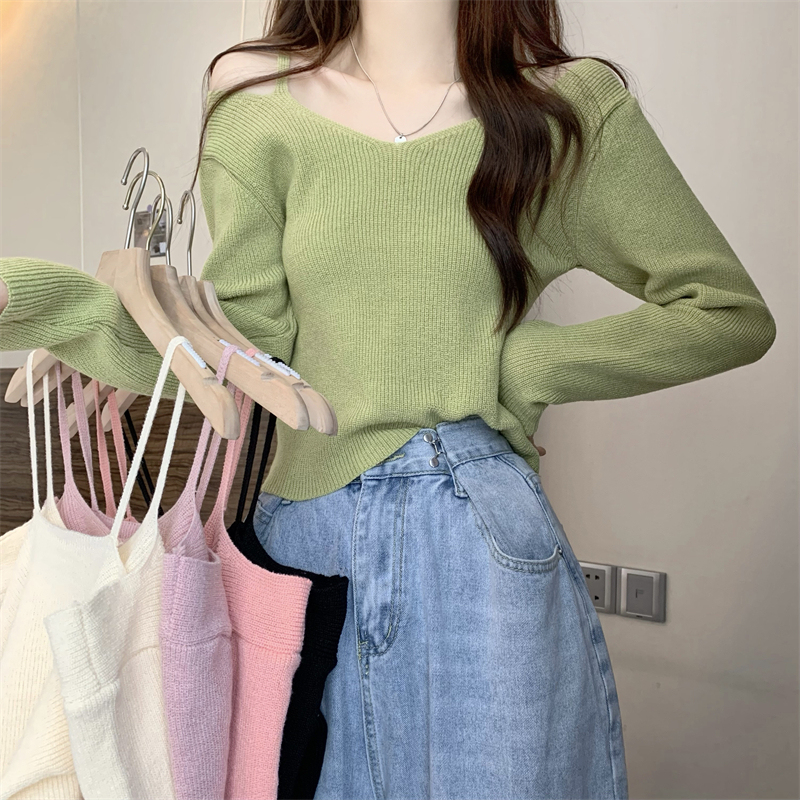 New version of Korean-style pure lust design long-sleeved sweater