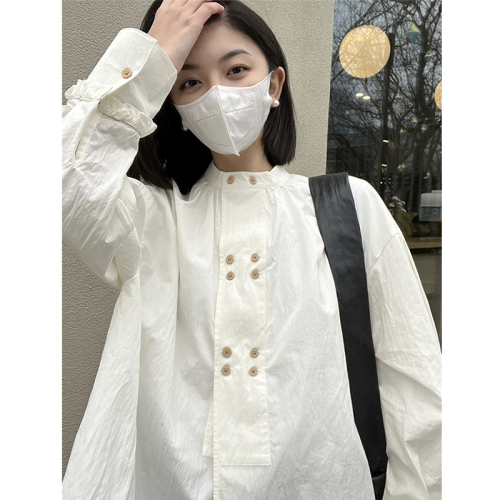 Early spring Korean tops, light and mature, new French shirts, niche and versatile white shirts for women in summer