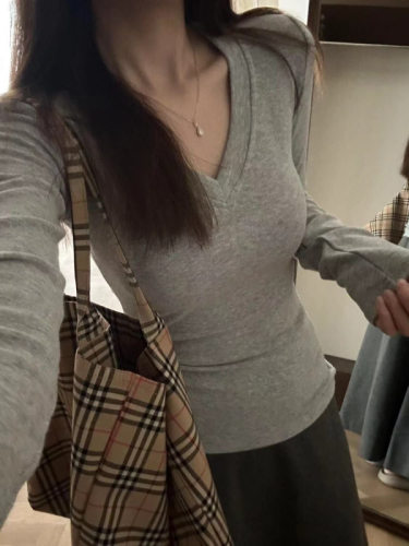 1*1 Threaded Velvet V-neck Underwear for Women's Autumn and Winter Slimming Body Shaping Inner Wear for Hot Girls 