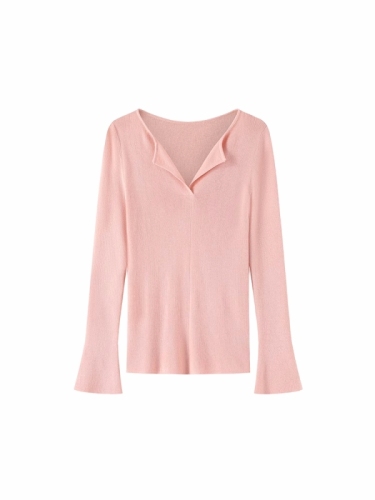 New autumn and winter solid color small lapel sheep wool sweater for women, comfortable and soft bottoming shirt