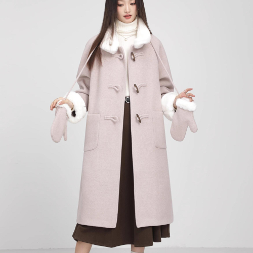 Christmas shirt 2024 winter new plush woolen coat for women Korean version loose and cute outer coat for women trendy