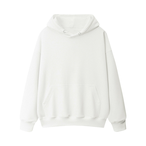 Back collar, fully matte imitation cotton Chinese cotton composite milk silk 320g thin drop shoulder loose hooded sweatshirt light panel