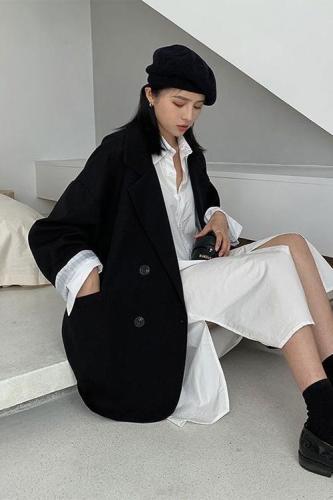 Hong Kong style blazer women's new Korean style loose, slim, fashionable and casual long-sleeved small suit top to wear outside