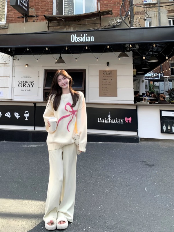 Super Soft Cloud Pants Fake Two-piece Casual Pants Women's Autumn and Winter Splicing Design Loose Warm Pants