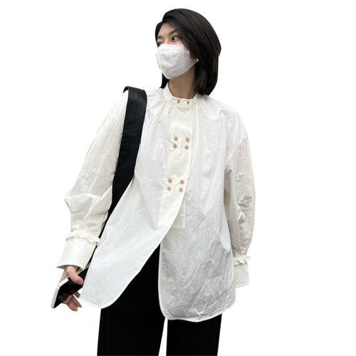 Early spring Korean tops, light and mature, new French shirts, niche and versatile white shirts for women in summer