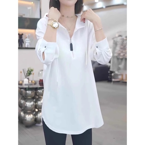 200g 95 cotton 5 spandex 2024 spring and autumn new Korean style long-sleeved T-shirt women's design