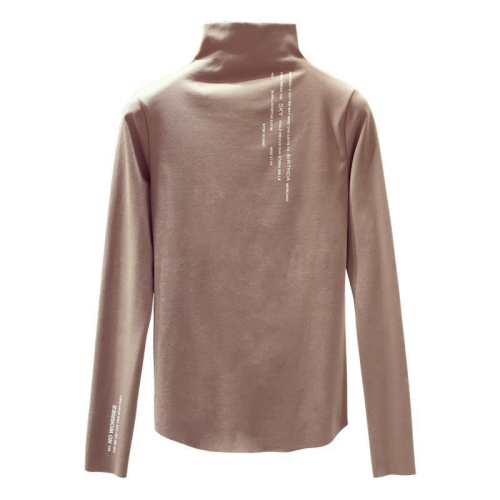 New velvet bottoming shirt, autumn and winter Korean style T-shirt for female students, half turtleneck, slim long sleeves, thin velvet top, solid color