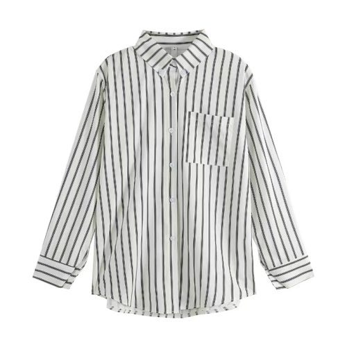 Striped shirt jacket women's summer gentle Korean design niche unique thin sun protection cardigan long-sleeved top