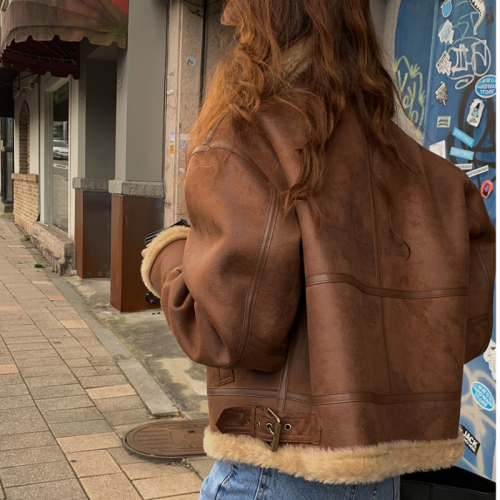 #furintegrated thickened and warm motorcycle jacket