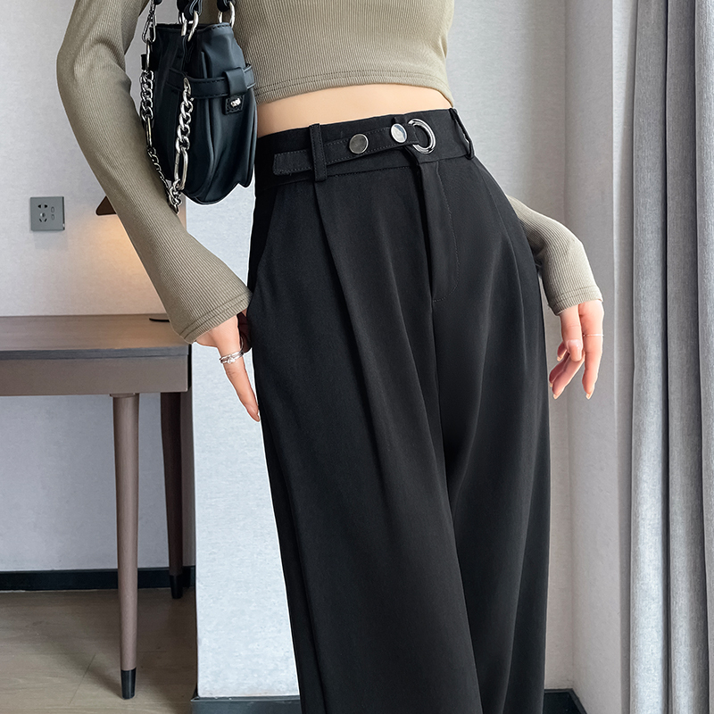 2024 new straight-leg suit pants, slim and versatile, casual, loose, drapey, high-waisted, wide-leg pants