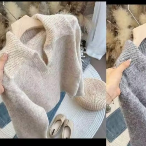 Lazily Styled Collar Casual Design Slim Knitted Sweater Early Autumn New Arrival Korean Style High-End Soft and Delicate Cardigan