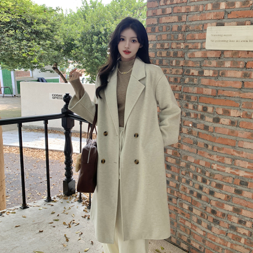 Actual shot double-sided woolen woolen coat for women mid-length 2024 new winter high-end Korean style woolen coat