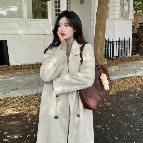 Actual shot double-sided woolen woolen coat for women mid-length 2024 new winter high-end Korean style woolen coat