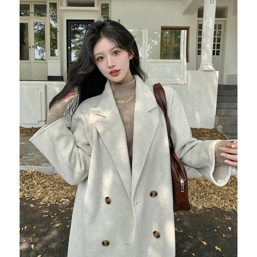 Actual shot double-sided woolen woolen coat for women mid-length 2024 new winter high-end Korean style woolen coat