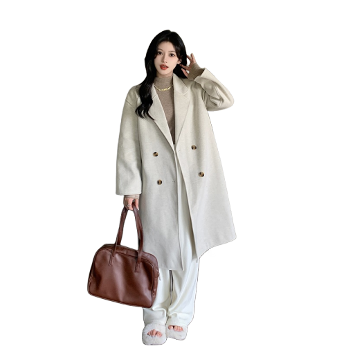 Actual shot double-sided woolen woolen coat for women mid-length 2024 new winter high-end Korean style woolen coat