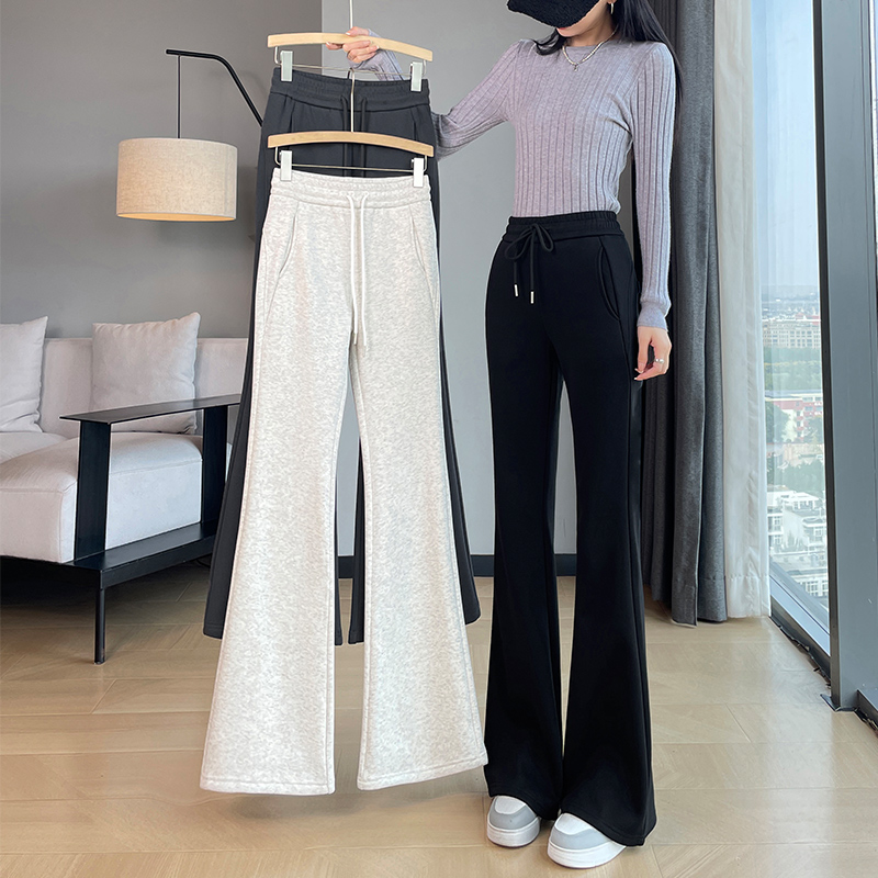 Photographed Micro Bell-bottom Pants for Women, Spring and Autumn 2024 New Style Autumn and Winter High-waist Pants, Sports Pants, Casual Underwear Pants, Horsehoe Pants