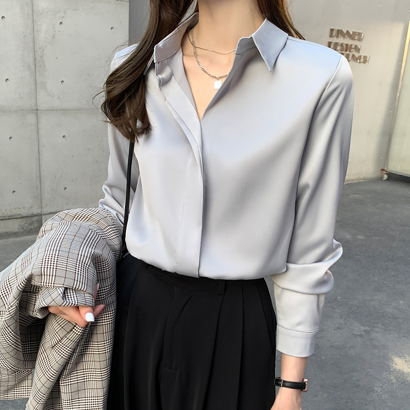 2024 new autumn Korean style versatile design long-sleeved casual shirts for women autumn