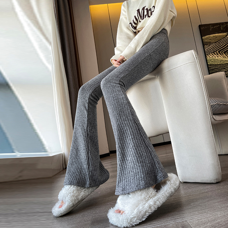 Velvet and thickened 2024 chenille pants for women, corduroy flared pants, high waist, slimming and flared pants