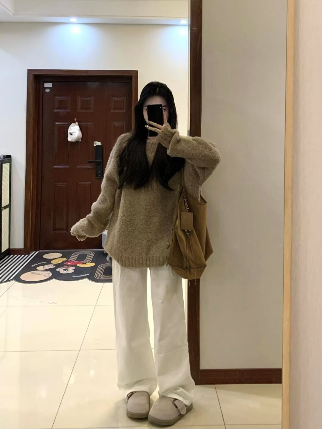 深秋初冬美拉德穿搭圓領套頭軟糯毛衣女秋冬季加厚慵懶風針織上衣