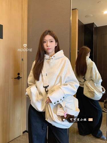 Loose hooded long-sleeved sweatshirt women's autumn new design fashion niche unique top hoodie trend