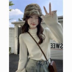 Already shipped lace half turtleneck bottoming T-shirt for women autumn long-sleeved slim top