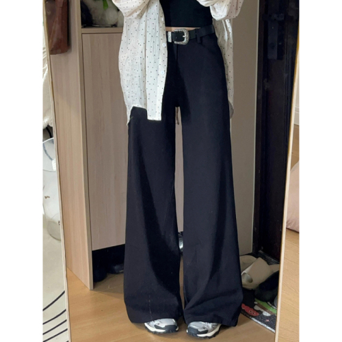 Black Casual Straight Leg Women's Spring Pear Shape Bodycon Skirt Suit Pants