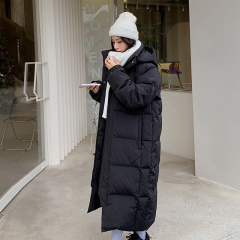 Real shot of women's cotton-padded clothes 2024 winter new Korean style loose bf long over-the-knee oversize bread coat ins cotton-padded clothes